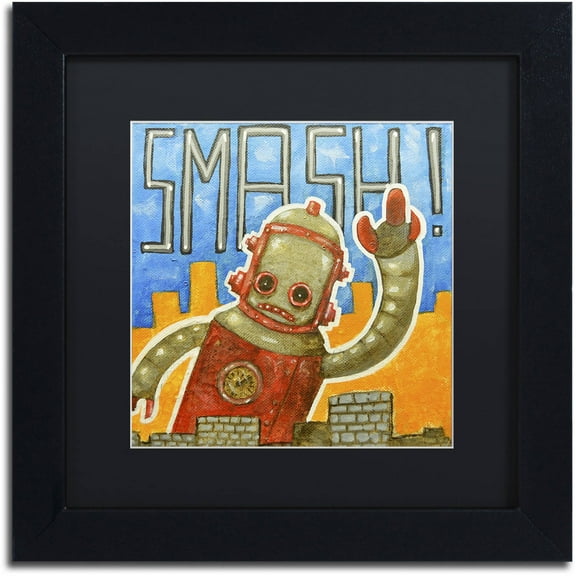 Trademark Fine Art 'Smash!' Canvas Art by Craig Snodgrass, Black Matte, Black Frame
