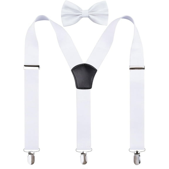 Men's Y-Back Adjustable Suspender and Bowtie Set