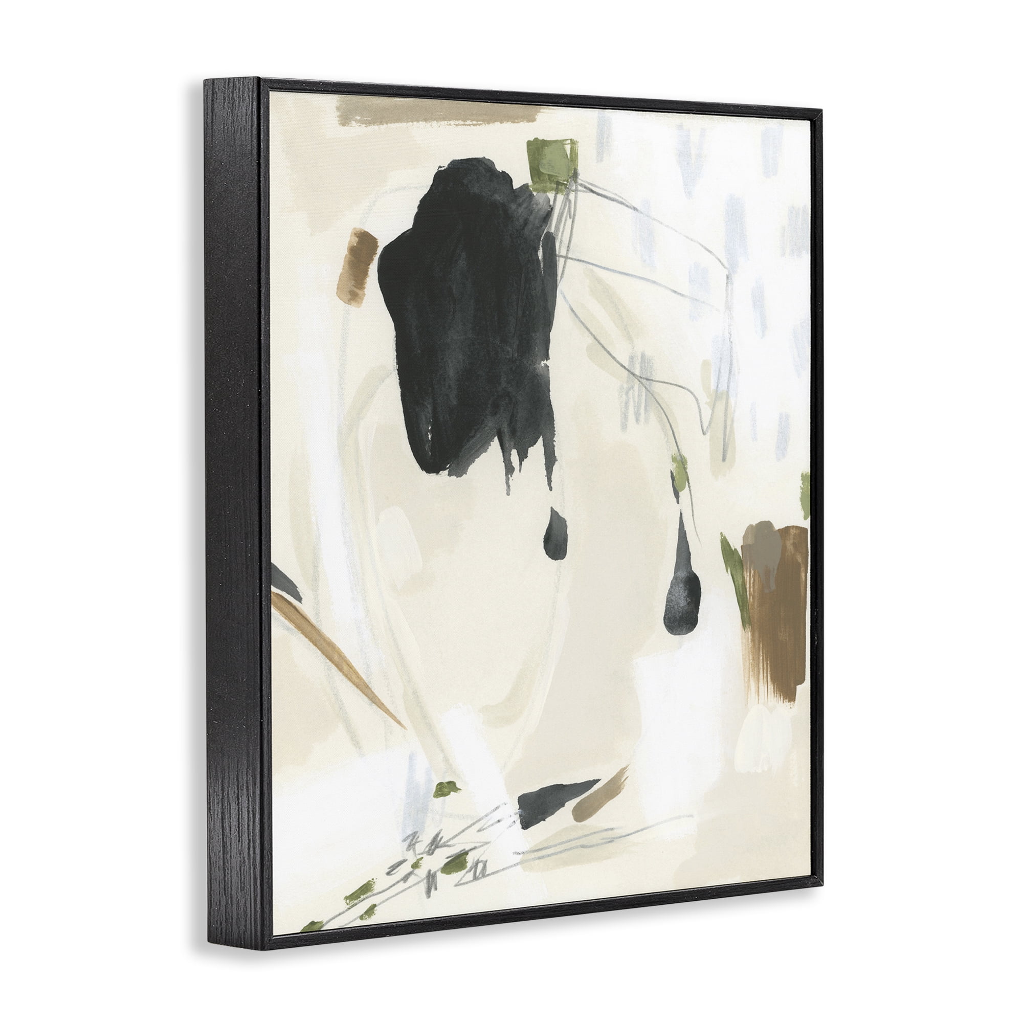Stupell Industries Subtle Abstract Painting Abstract Painting Black Framed Art Print Wall Art, 16 x 20