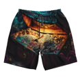 thumbnail image 2 of Honeii's Underwater Treasure Chest Print Men's Casual Shorts with Drawstring，Swim Trunks Quick Dry Beach Shorts, 2 of 5