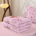 thumbnail image 5 of Homewish Cute Pet Paws Zipper Full Size Comforter Sets with Fitted Sheet and 2 Pillowcases For Kids,Pink Bow Knot Zipper Bedding Set For Girls,Pink Reversible,4 Pieces, 5 of 7