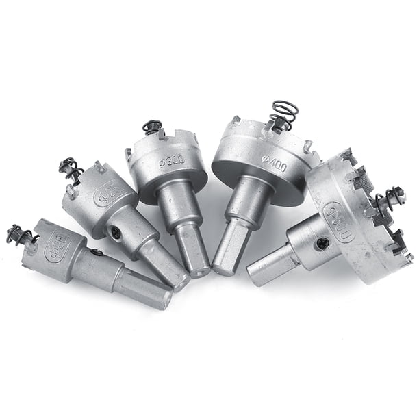 Juego de 5 brocas HSS de 20 a 50 mm con punta de carburo y núcleo TCT para trabajar metales