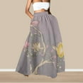 thumbnail image 3 of YUEJUIR Long Skirts For Women Women Floral Print Skirt High Waist Party Beach Pocket Long Maxi Skirt Maxi Skirt Summer Skirt (Gray,M), 3 of 4