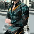 thumbnail image 2 of Chaqueta casual de camisa de solapa estampada a cuadros estampada en contraste para hombre Pompotops oipoqjl12738, 2 of 7