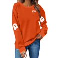 thumbnail image 1 of NMMUED Chandails d'Halloween pour Femmes Chandails à Col Rond pour Femmes Tenues d'Halloween pour Femmes Chandail Surdimensionné pour Femmes Chandail Citrouille d'Halloween Chandails d'Automne pour Femmes, Orange TG, 1 of 4