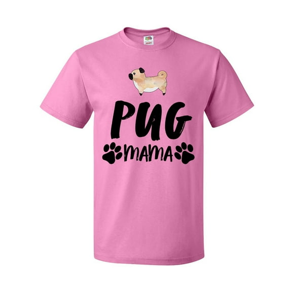 Inktastic Pug Mama with Paw Prints T-Shirt