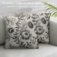 thumbnail image 3 of Heduofu Floral Pattern Bouquets of Spring Flowers Black and White Cotton Linen Square Throw Waist Pillow Case Decorative Cushion Cover Pillowcase Sofa  White, 3 of 5