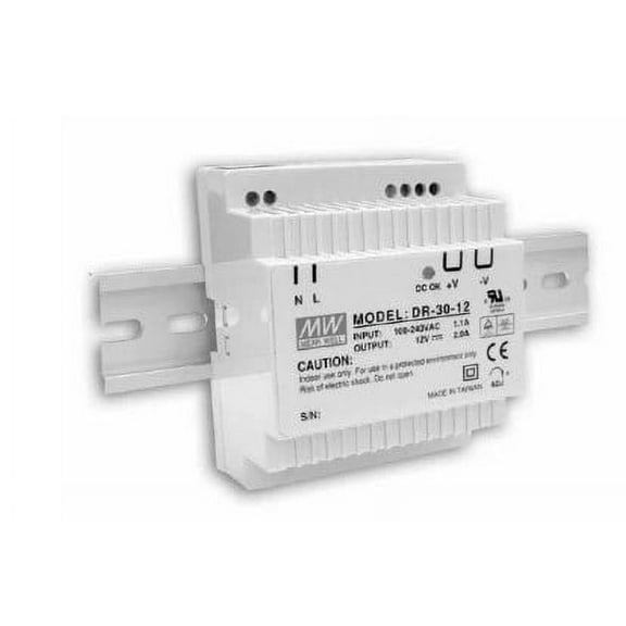 Mean Well Replacement DR-30-24 AC to DC DIN-Rail Power Supply 24V 1.5A 36W