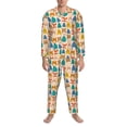 thumbnail image 3 of Sikiie Small Animals with Knit Hat Pattern Mens Pajama Set, Soft Warm Long Sleeve Sleepwear, Cozy Button-Down Pjs for Men-Medium, 3 of 7