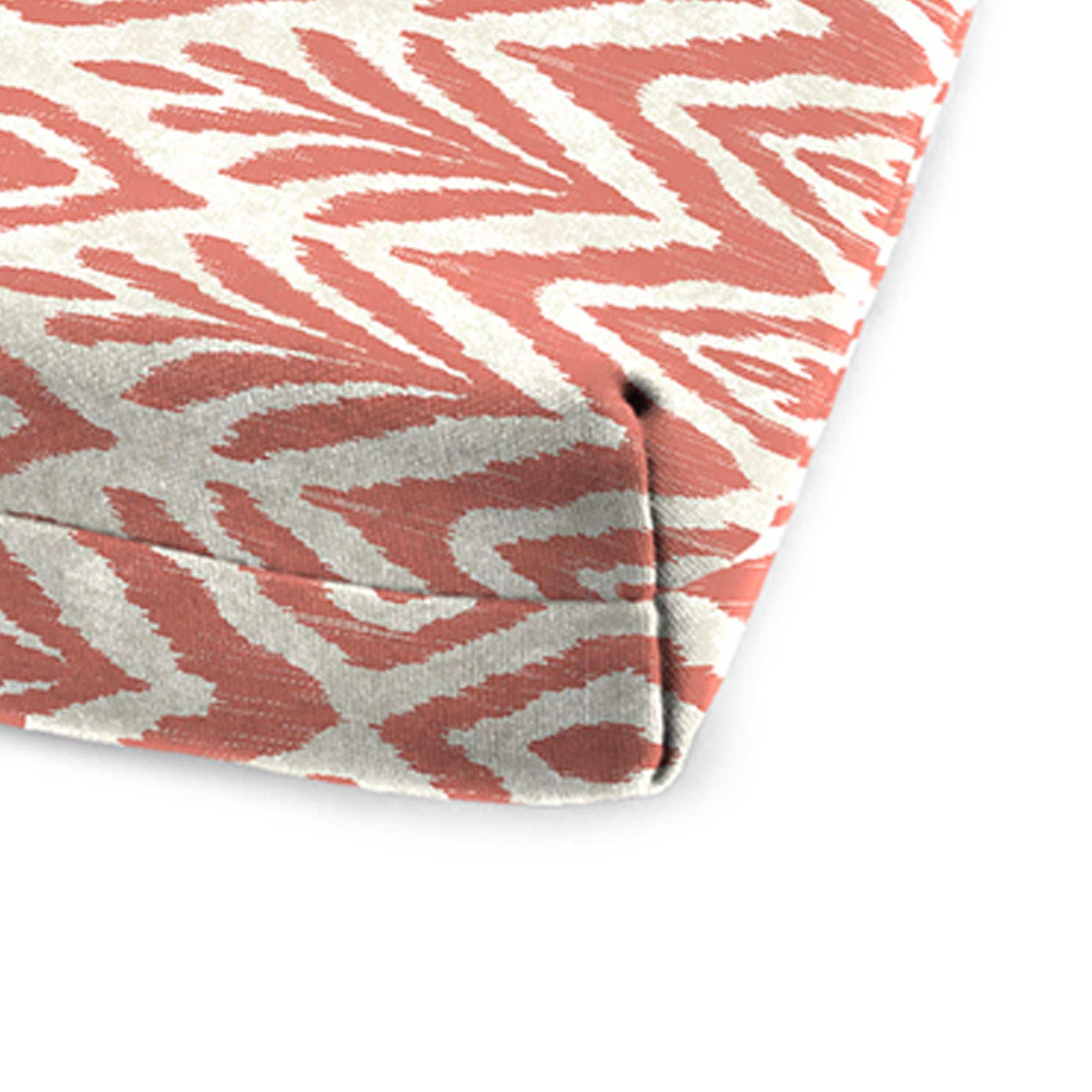 Jordan Manufacturing 72" x 21" Tinker Suntan Coral Ikat Rectangular Outdoor Chaise Lounge Cushion with Ties and Hanger Loop