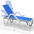 thumbnail image 6 of Patio Chaise Lounge Adjustable Aluminum Pool Lounge Chairs with Arm All Weather Pool Chairs for Outside, in-Pool, Lawn (Blue, 1 Lounge Chair) 09675, 6 of 6