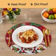 thumbnail image 4 of Christmas Gnomes Round Placemats Set of 6, Braided Polypropylene Place Mats, Red Joy Pine Branches Cardinal Birds Washable Table Mats for Kitchen Dinner Holiday Wedding Party Coffee Table Decor 15", 4 of 9