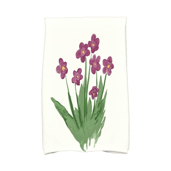 Simply Daisy, 16 x 25 inch, Pretty Little Flower Kitchen Towel, Purple