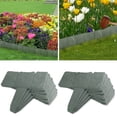 thumbnail image 3 of TeqHome 60Pcs Plastic Garden Edging Border 48FT Flower Bed Landscape Stone Effect Fence Garden Fence Panels for Lawn Patio Yard Gray Green, 3 of 8