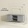thumbnail image 3 of HOMCOM TV Stand with 2 Open Shelves and 2 Cabinets for 55 Inch TV, Grey, 3 of 10