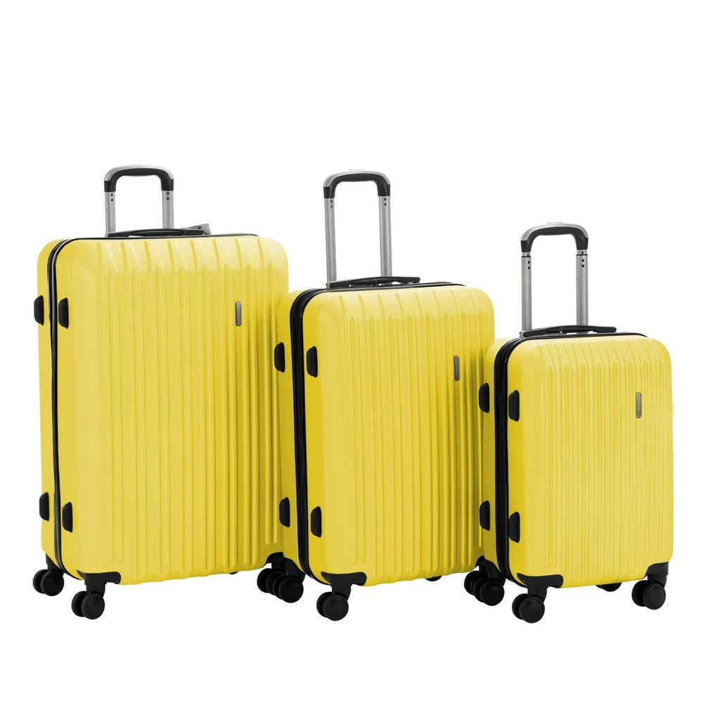 large yellow suitcase