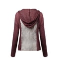 thumbnail image 2 of FashionOutfit Women's Super Cute Contrast Lace Back Crop Fit Hoodie, 2 of 3