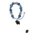 thumbnail image 2 of Delight Jewelry Resin Black Bull Terrier Dog Blue Paw Print Bead Bracelet, 7"+2", 2 of 4