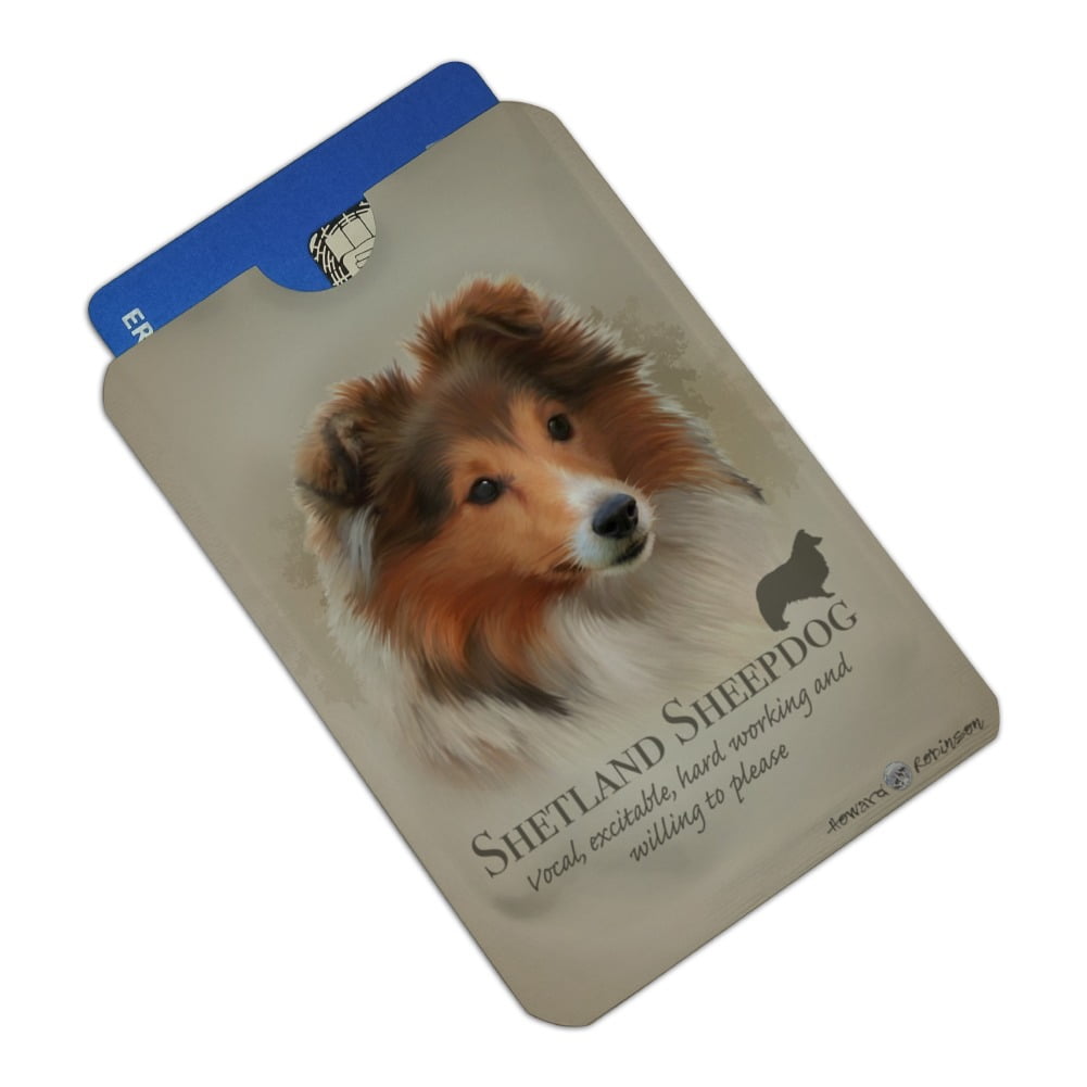 Shetland Sheepdog Dog Breed Credit Card RFID Blocker Holder Protector Wallet Purse Sleeves Set of 4