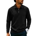 thumbnail image 2 of Vxararl Men's Polo Shirts Quick Dry Mens Long Sleeve Tee Shirts Moisture Wicking Athletic Workout Golf Polo Shirts for Men Black XL, 2 of 9