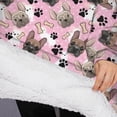 thumbnail image 3 of Oversized Wearable Blanket Hoodie,French Bulldog Cute Bone Paw Print Sherpa Blanket Hoodie with Super Pockets,Super Warm Fuzzy Pullover for Women & Men, 3 of 6