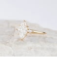 thumbnail image 4 of Jewelerix Marquise Cut Moissanite Engagement Ring for Women, Yellow Gold Vermeil Solitaire Ring with Side Stones, Bridal Promise Ring, 4 of 5