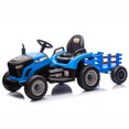 thumbnail image 6 of 24V Kids Ride on Tractor with Remote Control, Dual Motors Electric Battery Powered Motorized Vehicle w/ Trailer, Bluetooth Music, Outdoor Toys, Blue, 6 of 11
