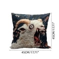 thumbnail image 2 of Cubiertas de Almohada de Cama con Cremallera Crazy Goats Head Impresión Corta de Peluche 45x45 cm, Diseño Salvaje de un Solo Lado para Decoración Del Hogar, Sofá Y Cama, 2 of 9