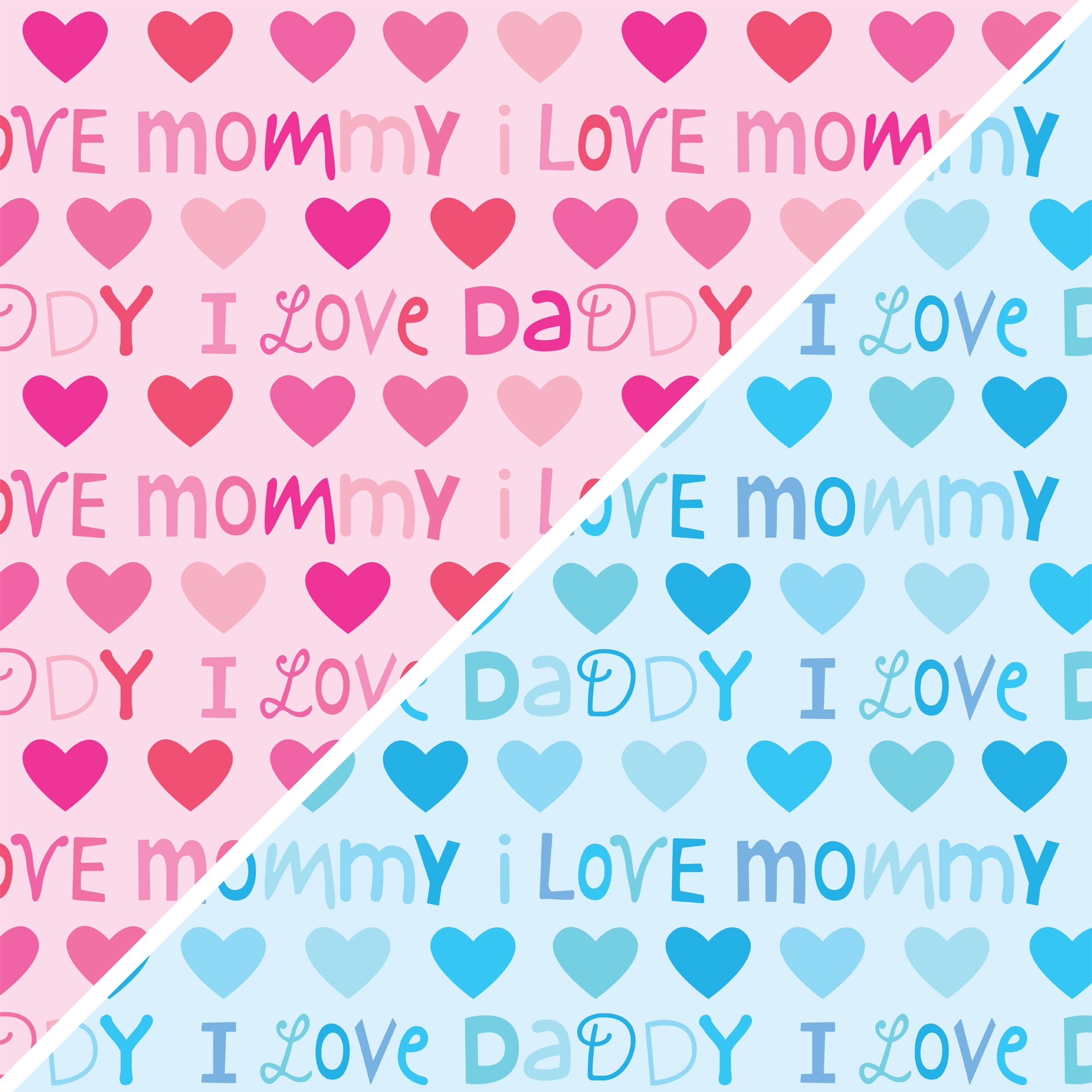 David Textiles I Love Mommy & Daddy AntiPill Fleece 60" Fabric