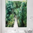 thumbnail image 1 of Landscape Tapestry, Jungle Bridge Adventure to the Rainforest Wild Nature Photo, Fabric Wall Hanging Decor for Bedroom Living Room Dorm, 5 Sizes, Fern Green and Dark Teal, by Ambesonne, 1 of 1