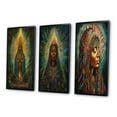 thumbnail image 3 of Designart "Radiant Aura of Holy Mary Symbolic Glow V" Christianism Framed Wall Art Set Of 3 - Green Traditional Frame Gallery Set For Office Decor, 3 of 6
