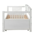 thumbnail image 3 of Twin Wood Daybed with Roll Out Twin Trundle, Trundle Daybed Twin Size, Standard Twin Bed Frame, No Box Spring Required Sturdy Sofa Bed for Bedroom Living Room, 3 of 7