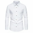 thumbnail image 2 of Aloohaidyvio Men's Slim Fit Cotton Business Shirt Solid Long Sleeve Button Down Dress Shirts, 2 of 6