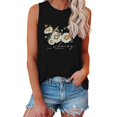 thumbnail image 2 of Tank Tops for Women Cute Daisy Graphic Loose Fit Crewneck Sleeveless Shirt Summer Casual Tanks, 2 of 4