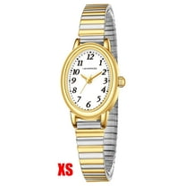 Gold Watches for Women Easy Read Ladies Quartz Wrist Watch with Stainless Steel Expansion Band Waterproof Watch Gift for Woman
