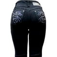 thumbnail image 5 of H&Y Women's 70s Trendy Sexy Rhinestone Studded Flare Fitted High Waist Bell Bottom Denim Jeans, 5 of 5