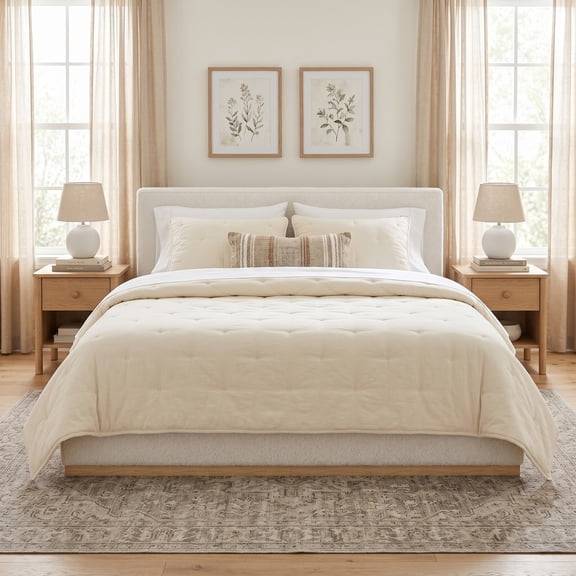 Christopher Knight Home King Fabric Upholstered Platform Bed Frame, White