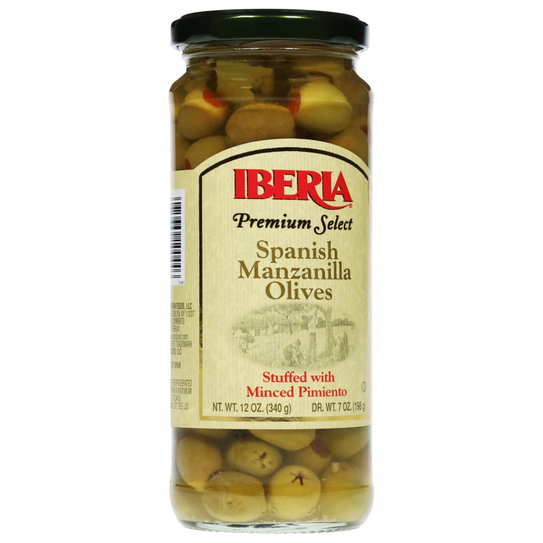 (5 pack) Iberia Premium Select Spanish Manzanilla Olives Stuffed with Pimiento, 12 oz