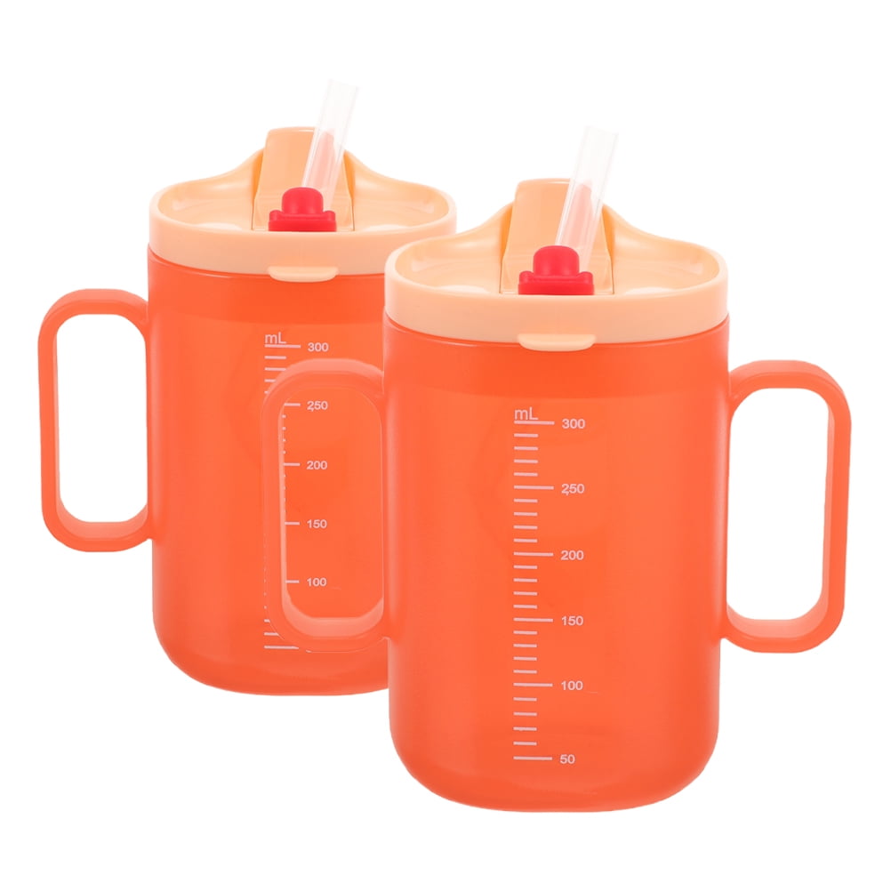 Worgeous  2 Pcs Adaptive Cups Dysphagia Rehabilitation Baby Elderly Orange
