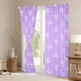 thumbnail image 3 of Feelyou Purple Bow Black Out Curtains, Bowknot Butterfly Curtains Pack of 2 (42x63 Each), 3 of 6