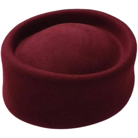 Vjnyvs Vintage Pillbox Hat for Women Elegant Top Hat Retro French Wool Fascinator Base Wedding Derby Church Party Hat Winter Cocktail Party Fedora