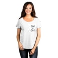thumbnail image 2 of Get It Girl Women's Fashion Slouchy Dolman T-Shirt Tee Heather White Large, 2 of 5