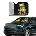 thumbnail image 4 of KAKALAD Funny Frog 02 Universal Windshield Car Sun Shades Accordion Folding Auto Aluminum Sunshade 51"x 27.5", 4 of 9