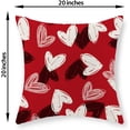 thumbnail image 5 of Valentines Day Pillow Covers 20x20 Set of 2, Black White Pink Love Heart Decor Valentine''s Day Throw Pillows Mother''s Day Farmhouse Decorative Red Pillowcase Outdoor Cushion Case for Sofa Couch, 5 of 6