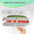 thumbnail image 6 of WAVELUX Produce Saver Containers for Refrigerator, Food Fruit Vegetables Storage, 2Pcs Stackable Fridge Organizer, Fresh Keeper Drawer Bin Basket with Vented Lids , Removable Drain Tray & Folding Lid…, 6 of 9