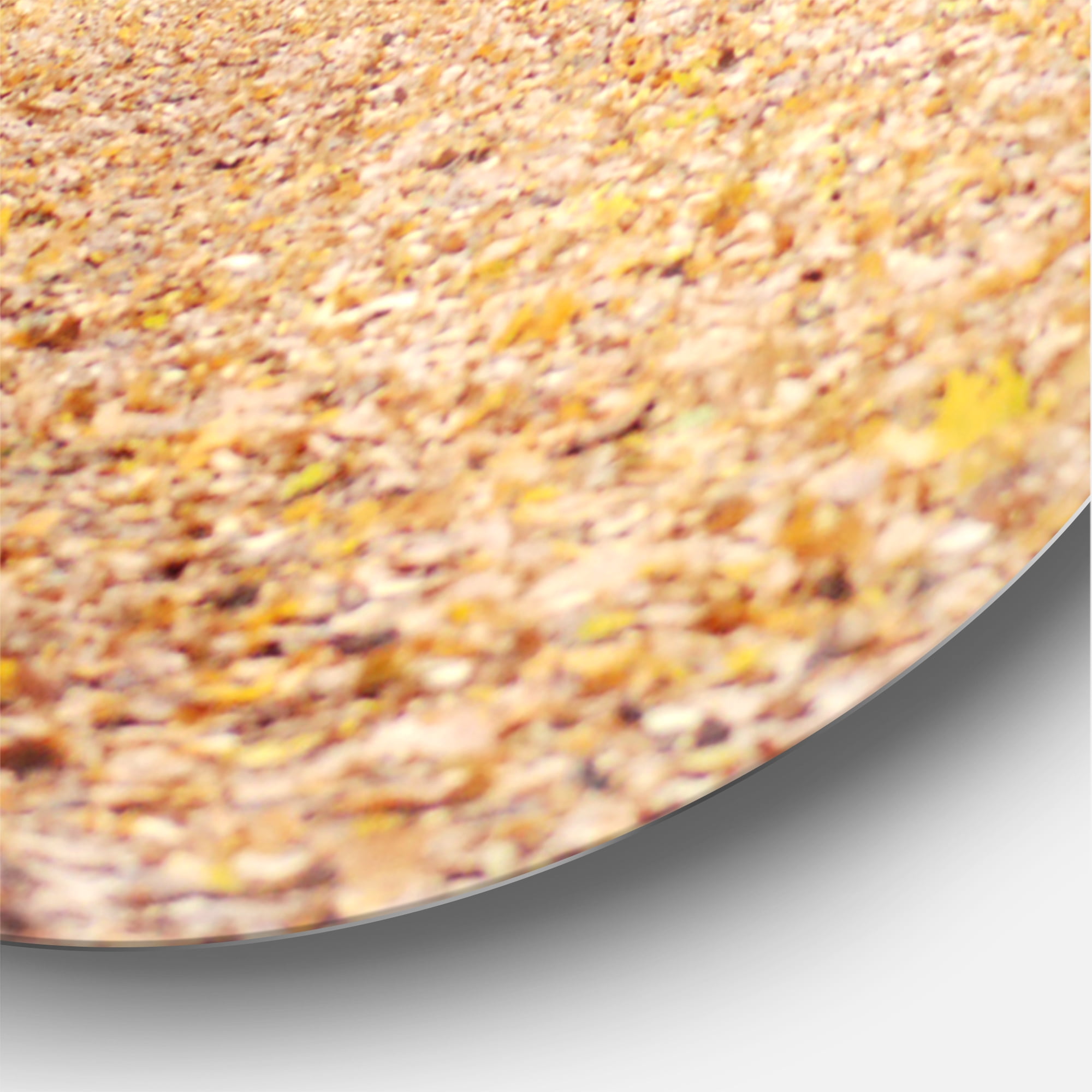 Yellow Road through Fall Forest' Oversized Traditional Metal Clock