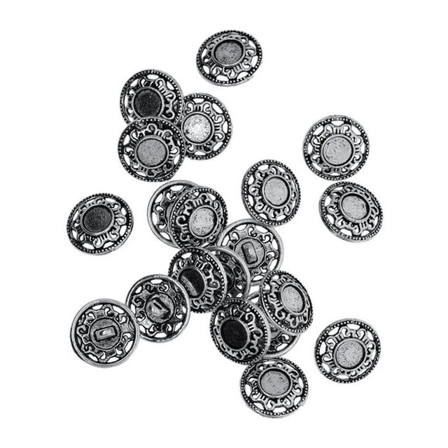 30 piezas Botones antigua Botones Botones de jeans Botones decorativos para coser, Ø . 18 mm para chaquetas, pantalones, para proteger Patrón floral clásico BLESIY Botones de costura
