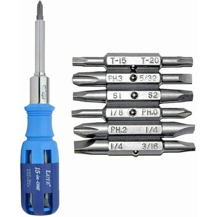 15-IN-1 15-In-1 Ratcheting Screwdriver Set 2-Pack L