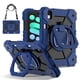 thumbnail image 1 of Funda Resistente a Golpes para iPad mini 2024 / mini 6, Funda Protectora de Silicona + Capa de PC con Rotación de 360°, Soporte de Asa Cuadrada con Correa para el Hombro, Azul Oscuro, 1 of 7