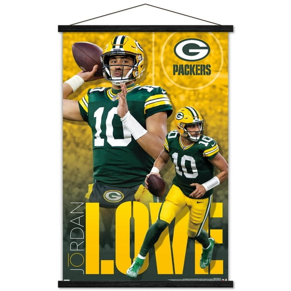 NFL Green Bay Packers - Jordan Love 24 Wall Poster with Magnetic Frame, 22.375" x 34"